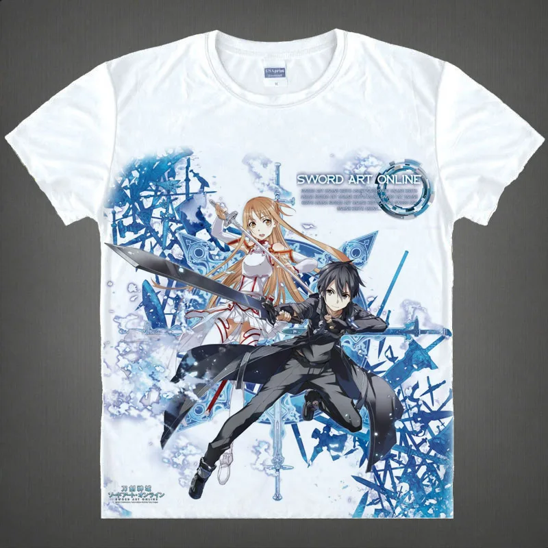 Футболка с изображением м/ф Искусство меча онлайн кавайная футболка японским