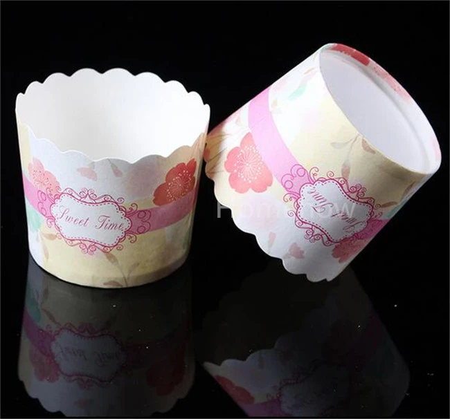 50 шт./лот красочные утолщенные формочки для маффинов кексов бумажный стаканчик