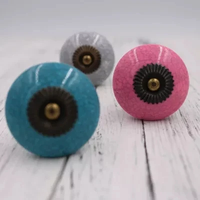 

10PCS 39mm Vintage Crackle Acrylic Ceramic Knobs Kitchen Cabinet Handle, Cupboard Drawer Pulls