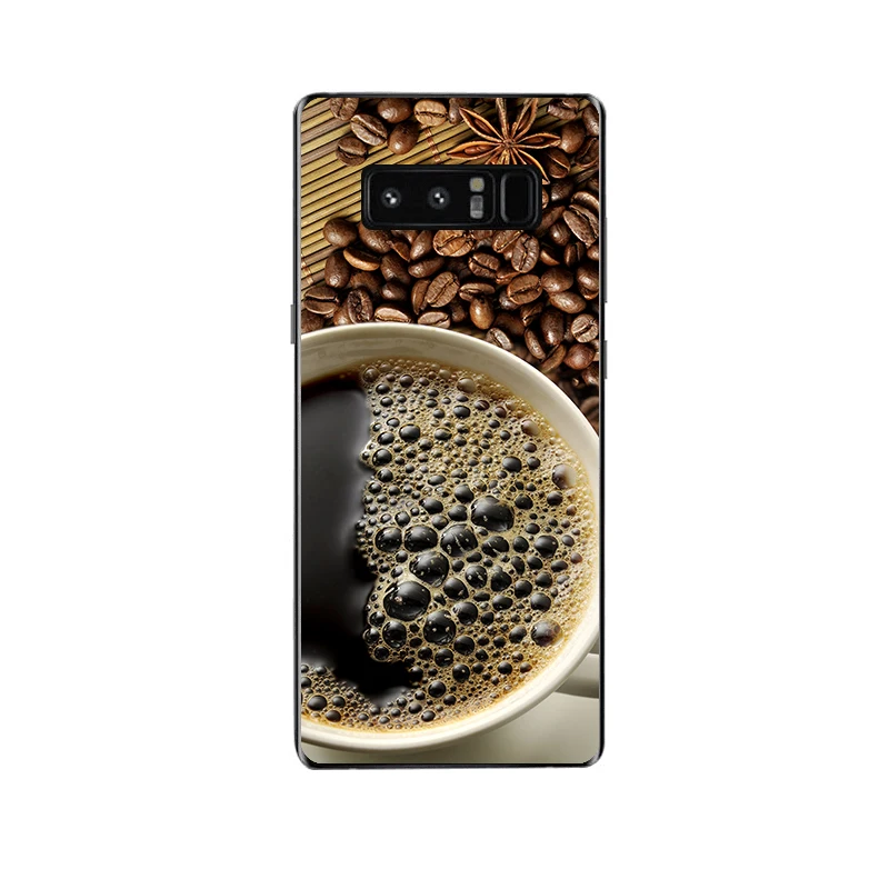 BAUQEE Coffee Soft PC+TPU Clear Phone For Samsung Note 8 Case Fundas Coque Cover iPhone 7 7Plus 6 6S SAMSUNG GALAXY |