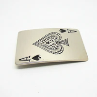 the cowboys of the west belt buckle white k poker spades fashion zinc alloy belt buckle with 4 0