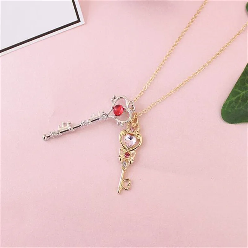 Аниме Сейлор Мун влюбленная палочка Кристалл Косплей ключ кулон ожерелье