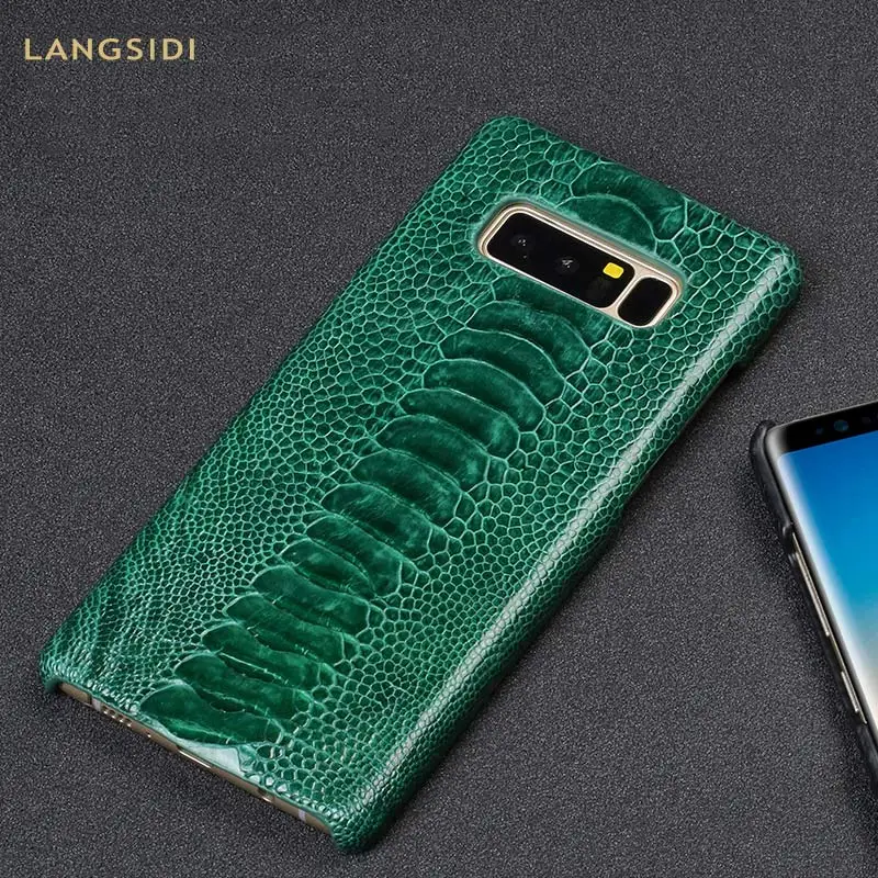 Защитный чехол из натуральной страусиной кожи для Samsung Galaxy S10 s9 s8 s7 A51 a70 a50 a40 a71 a9 a8 a7