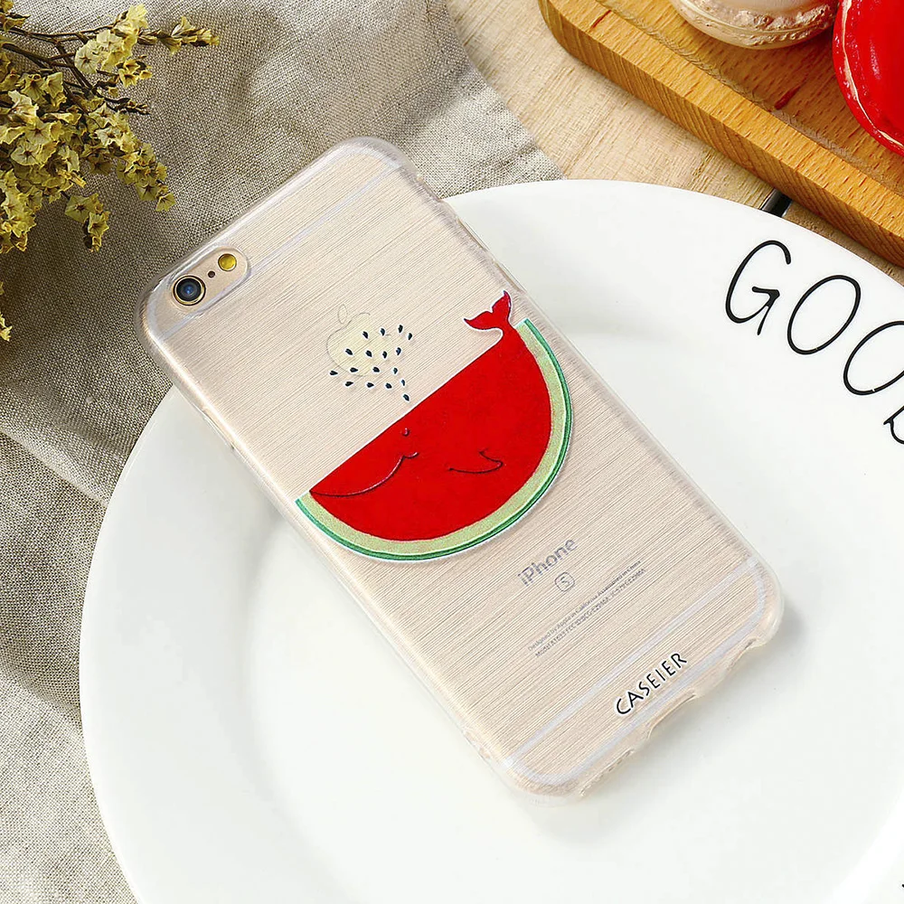 CASEIER Lovely Case For iPhone 7 Plus 8 Flowers Pineapple Silicone Clear Phone Cases Fruits Summer Day Cover Capa | Мобильные