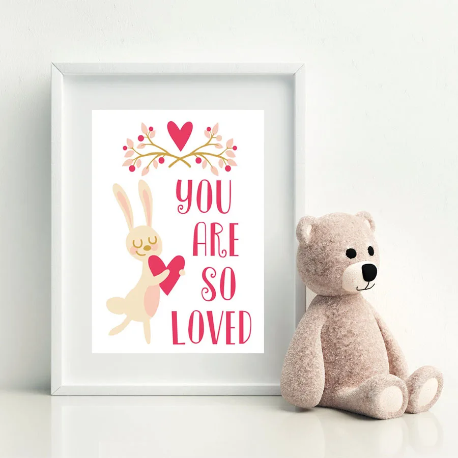 Вам нужно любовь кролик в форме сердца плакаты и принты мультфильм Поп-Арт