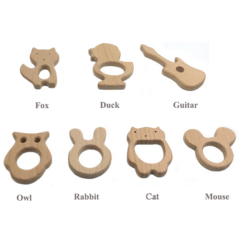 Mordedor org&aacute;nico de madera para beb&eacute;, mordedor Natural para beb&eacute;, juguete de agarre para lactancia, mordedor para beb&eacute; reci&eacute;n nacido, regalo-2