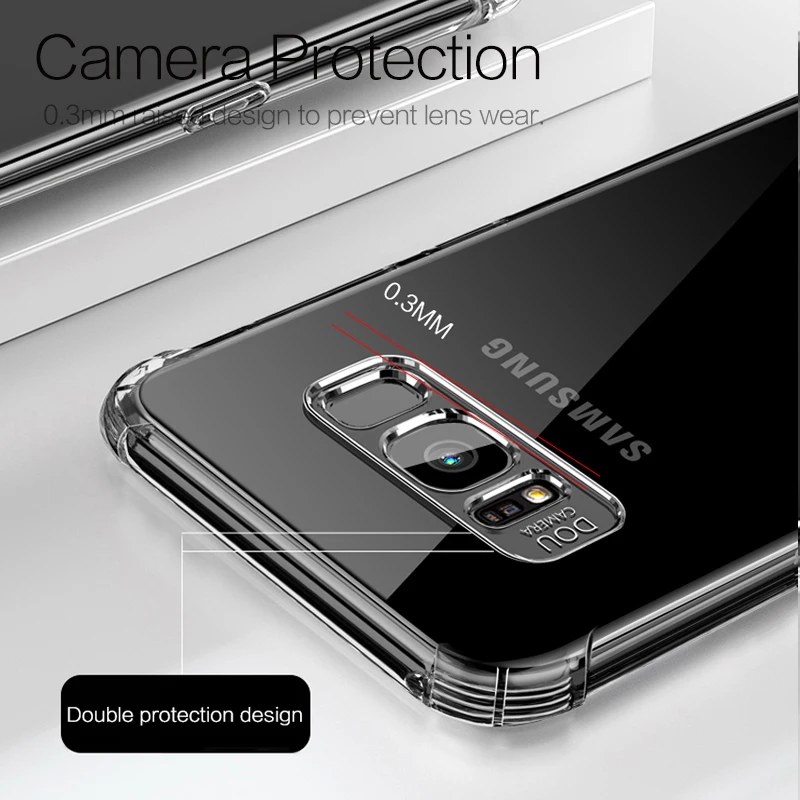 Чехол для телефона s samsung S8 S9 Plus чехол роскошный тонкий прозрачный ТПУ мягкий