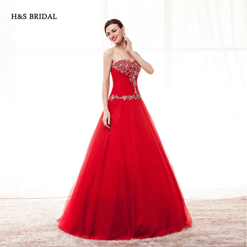 H&S BRIDAL Red Purple Blue Cheap Organza Ball Gown Prom Dresses Sequins Beaded Shinny sweet 16 robe de soiree quinceanera gowns | Свадьбы