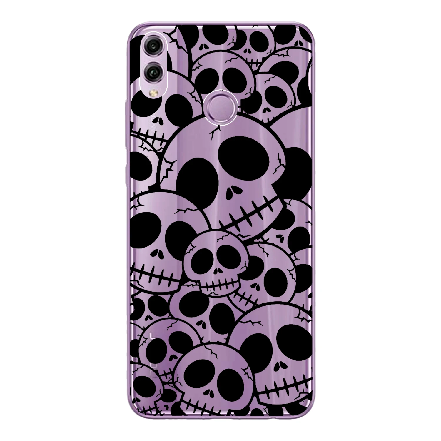 For Huawei Honor 8X Case Cover 6.5&quot Soft TPU Silicone Cool Smoking Glasses Rose Flower Skull Phone Shell Coque |