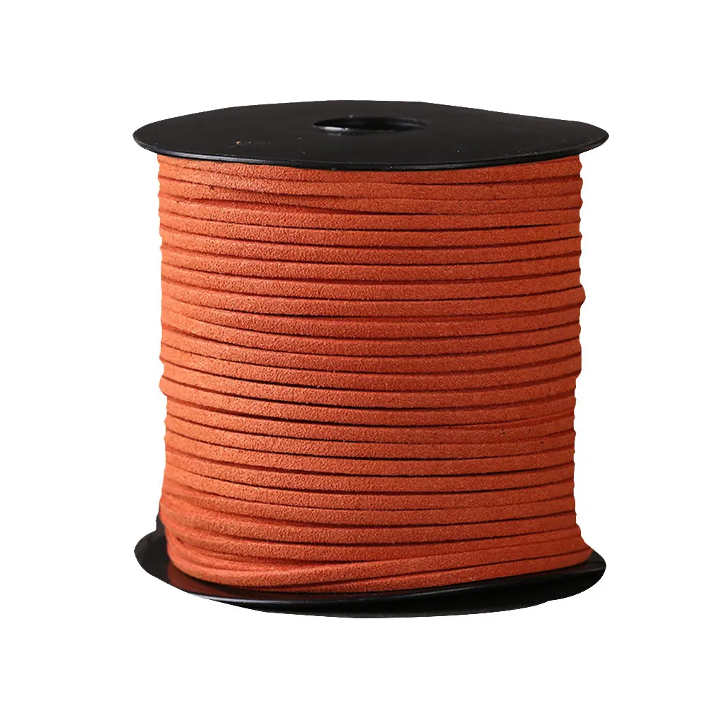 Orange Red 100Yard шнур из искусственной замши бархат веревка кожа шнуры Кружева Одежда Обувь Браслеты из шнуров самодельные Украшения швейная ткань с кисточками и бахромой - Цвет: Orange Red