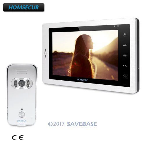 HOMSECUR 1V1 " проводной Hands-free видео домофон система вызова+ Серебряная камера