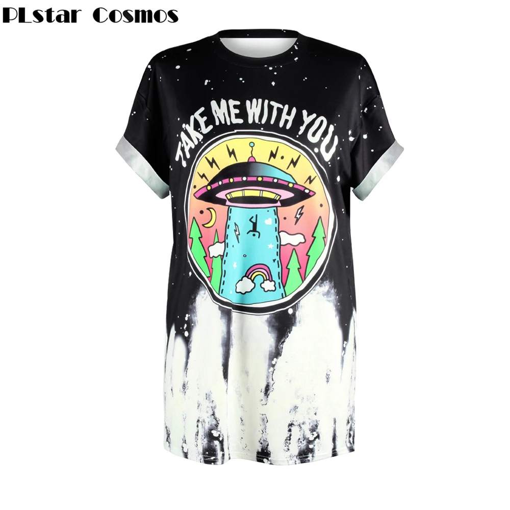 Футболка PLstar Cosmos с забавным мультяшным НЛО Take Me With You мужская и женская футболка