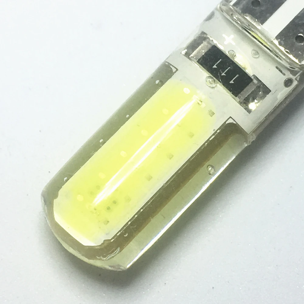 1 шт. T10 W5W LED 194 2825 WY5W COB авто парковочная Лампа 501 силиконовая оболочка для чтения
