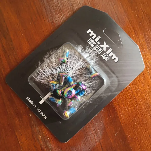 M5x10mm rainbow Новое поступление 12 шт. M5x10mm горный MTB дорожный велосипед дисковые тормоза роторные болты гайки Torx T25 головка 5 цветов на выбор - Цвет: M5x10mm rainbow