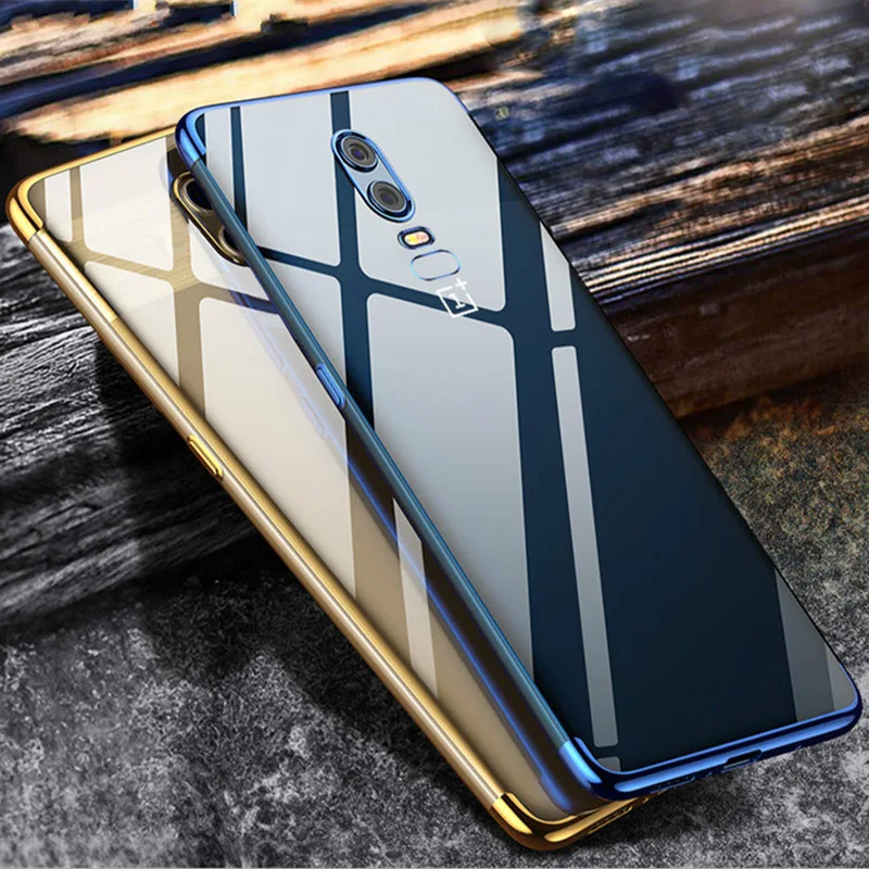 Ultra Thin Soft Transparent TPU Case For Oneplus 6t clear plating bumper cover for 6 t One Plus Phone Capa | Мобильные телефоны и