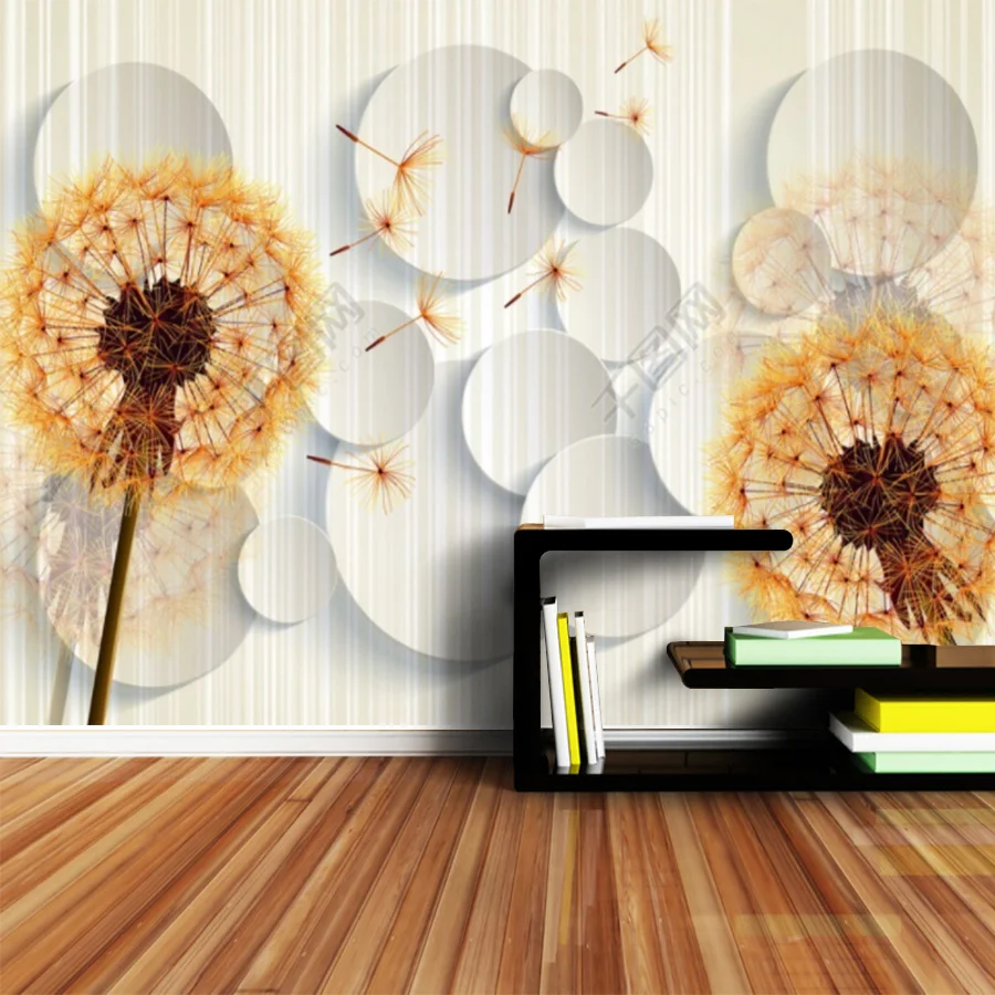 

3d Photo Wallpaper Nature Wall Papers Home Decor Wallpapers for Living Room Kids Walls 3 d Picture Murals Roll Dandelion Circle