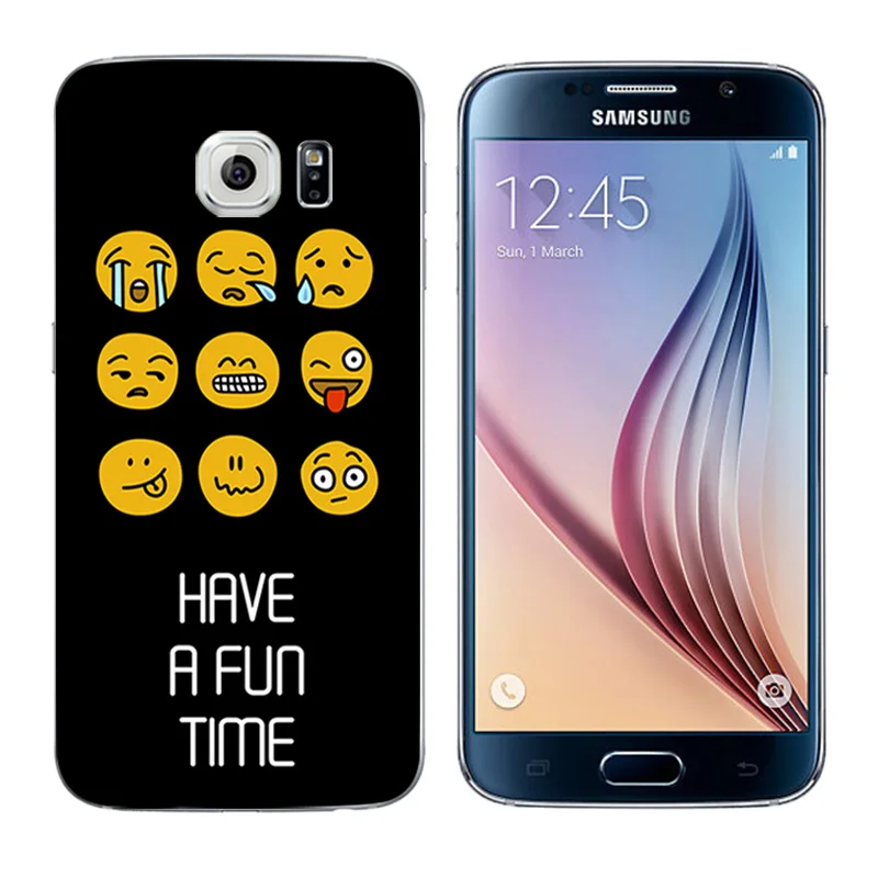 Ultrathin Soft Silicone Black Cover Case for Samsung Galaxy S6 s 6 Expression Printing Coque Fundas G920 Phone Shell |