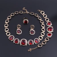 african beads jewelry set red crystal women jewelry set dubai gold color vintage bridal wedding jewelry
