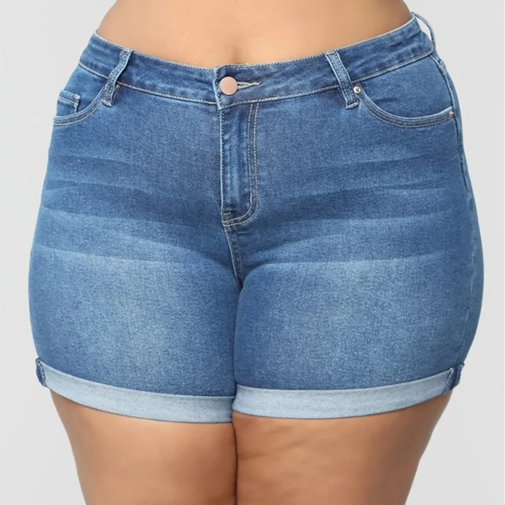 European and American BF summer wind female blue high waist denim shorts women worn loose burr hole jeans shorts#G2 |