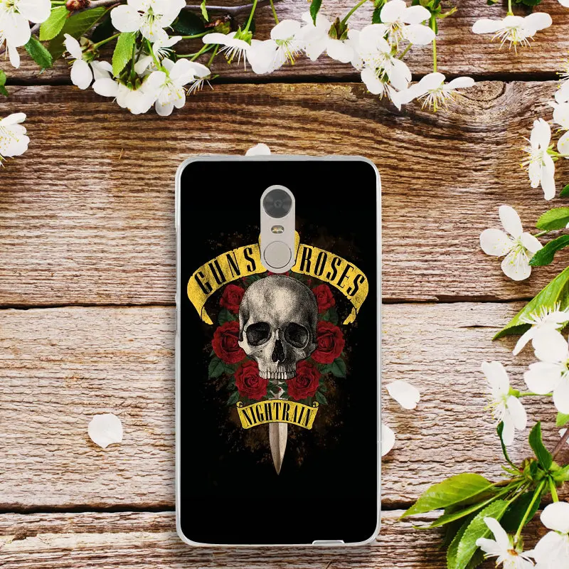 Мягкий силиконовый чехол для телефона из ТПУ Camiseta Guns n Roses с логотипом Xiaomi Redmi Mi Note 2