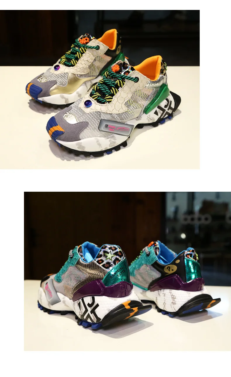 Повседневная обувь; женские кроссовки на платформе; zapatos de mujer; модная брендовая обувь в стиле пэчворк; chaussure femme; женская дышащая обувь