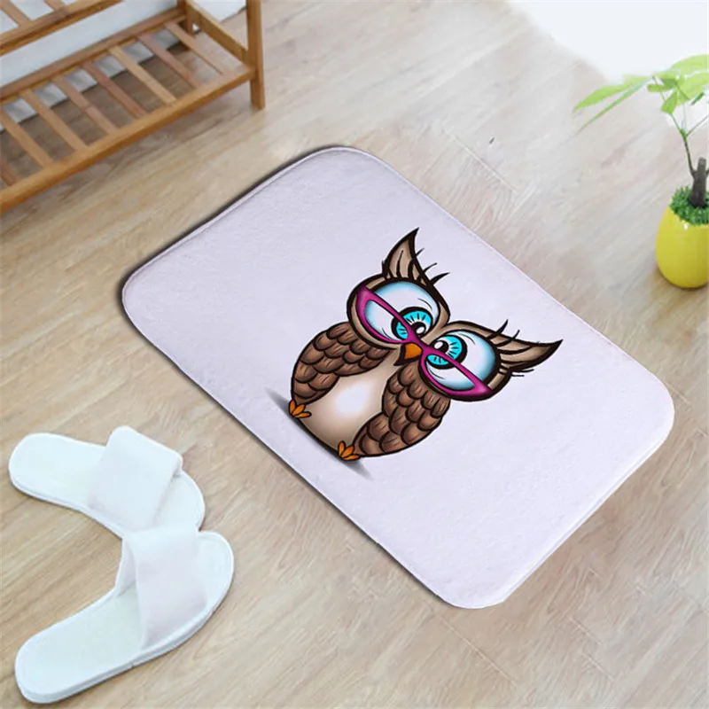 Сова Kawaii Добро пожаловать коврики кошка Животные Печать ванная комната кухня