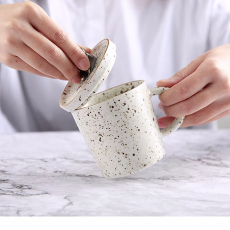 220ML Japanese Style Ceramic pottery Mug Lovely Bear Lid Kit Lovers Coffee Black Tea Water Glass Milk Afternoon tea Drinkware | Дом и сад
