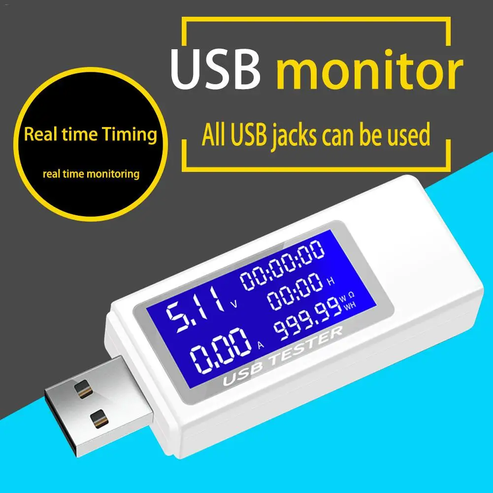 Вольтметр Амперметр 9 в 1 с USB разъемом зарядный тестер постоянного тока 4 30 0 150 Вт