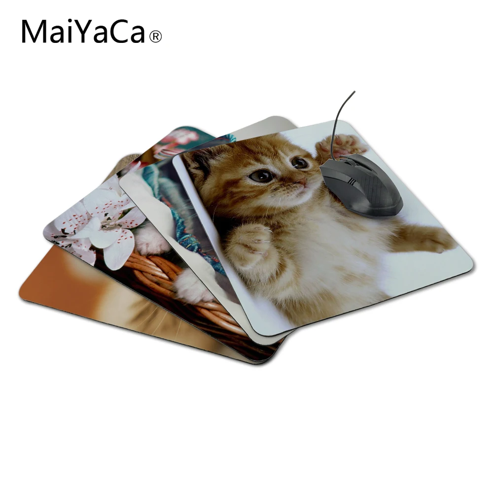 

MaiYaCa New Square Cats Kittens White Background Silicon Mouse Pads 220mmX180mmx2mm Mat Mice Pad Drop