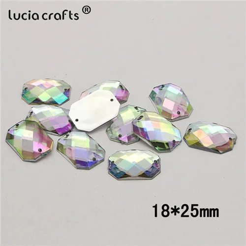 Style 14 20pcs 20/25/50/100pcs Multi Shapes AB Color Acrylic Crystal Stone Flatback Rhinestone Beads DIY Sew On Clothing Bags Accessories D1303 - Цвет: Style 14 20pcs