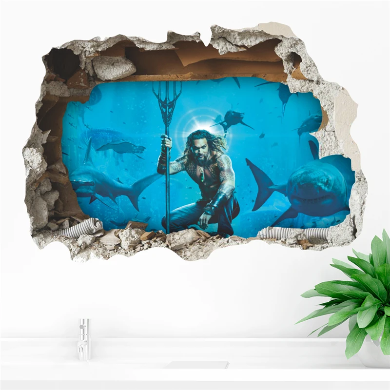 % 3d vivid аниме аквамэн прорыв наклейки на стену спальни домашний декор Артур Карри