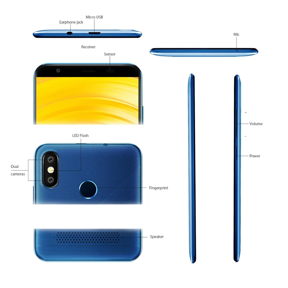 Оригинальный Vernee T3 Pro 3 ГБ Оперативная память 16 Встроенная Android 8 1 Quad Core мобильный