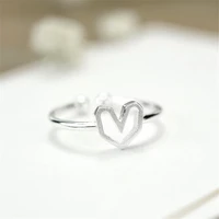love fashion female personality simple silver plated jewelry hollow sweet popular exquisite opening rings r227