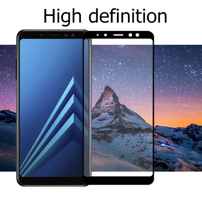 Защитная пленка для экрана закаленное стекло Samsung A8 2018 9 H 5 2 дюйма черный смартфон