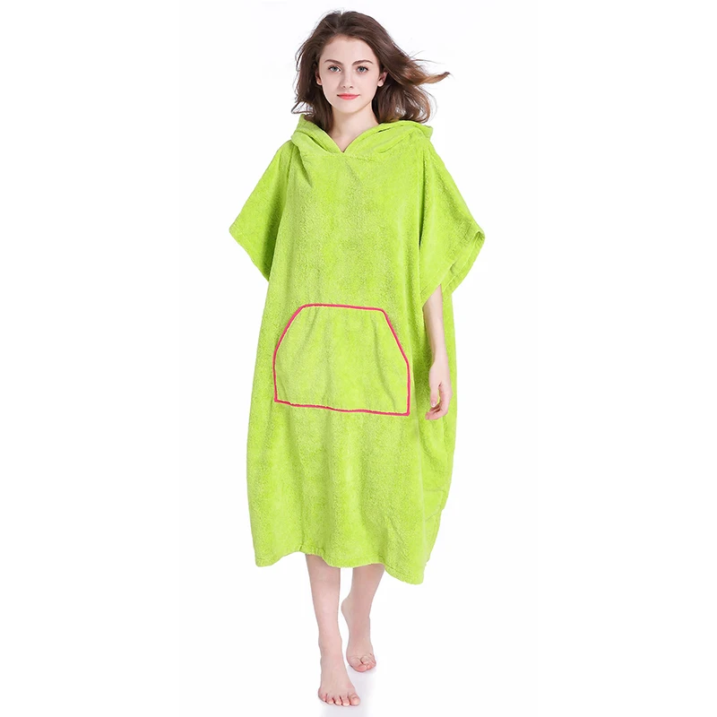 Банный халат без рукавов с карманом полотенце пончо для серфинга капюшоном один