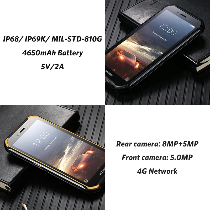 DOOGEE S40 смартфон с 5 дюймовым дисплеем четырёхъядерным процессором MTK6739 ОЗУ 3 ГБ ПЗУ