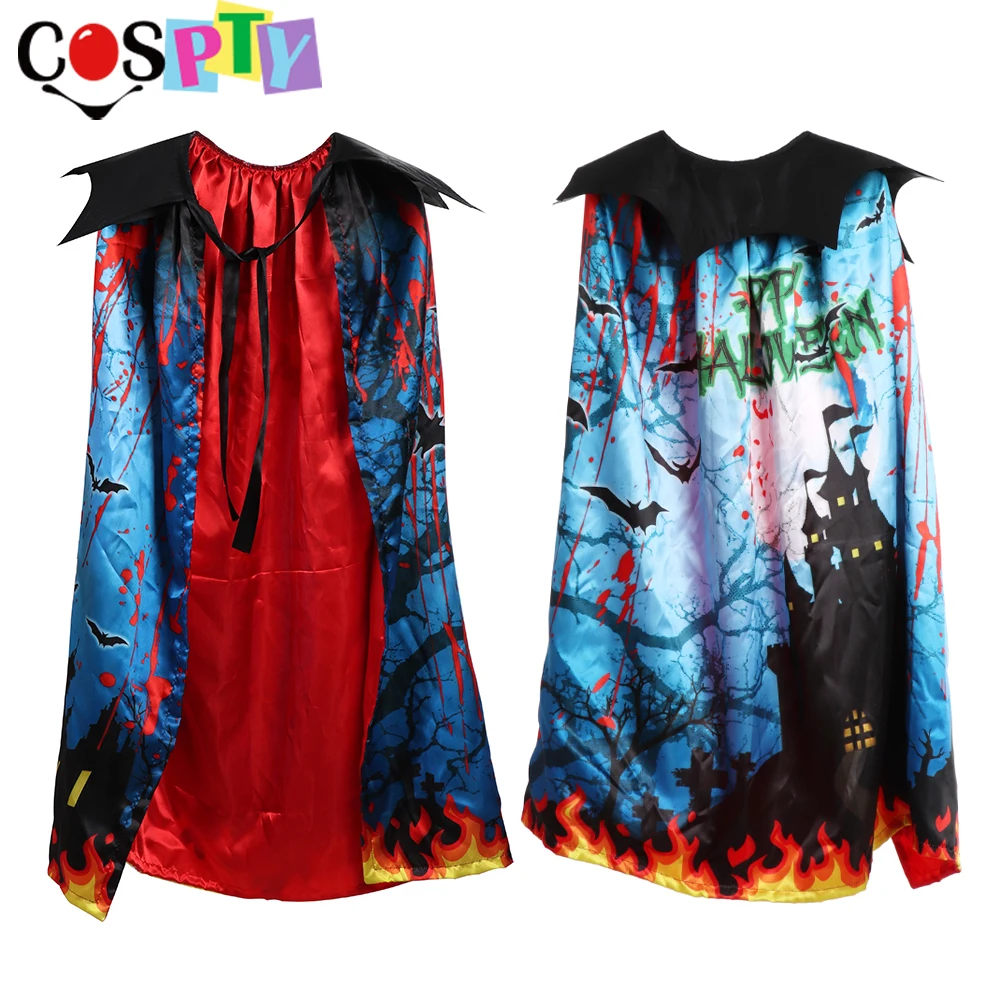 

Cospty Hallowmas Party Ghost Bat Kids Cosplay Costume Fabric Horror Halloween Cloak For Boy And Girl