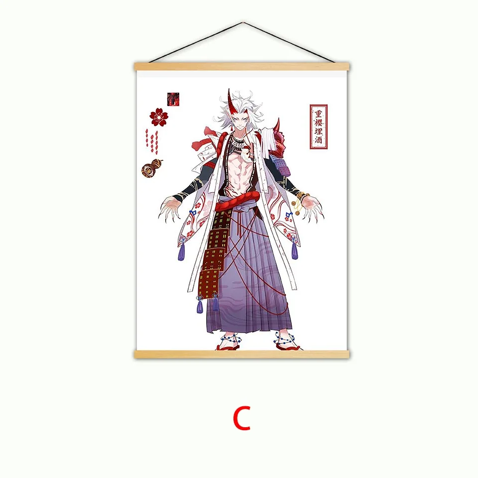 Картина украшение дома печать Onmyoji скандинавские холст анимация деревянный свиток настенные картины стены искусства плакат для гостиной - Цвет: YXCV1753-03