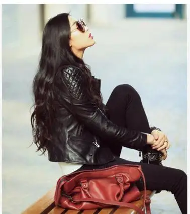 2019 Leather Jacket Women Slim Short Motorcycle Autumn Winter Coat Brand Streetwear Outwear K537 | Женская одежда