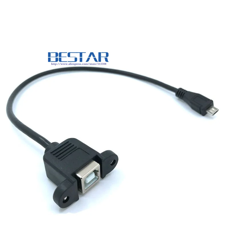 Micro USB 5pin штекер к 2 0 B Тип гнездовой Соединительный кабель 30 см 50 с панельным