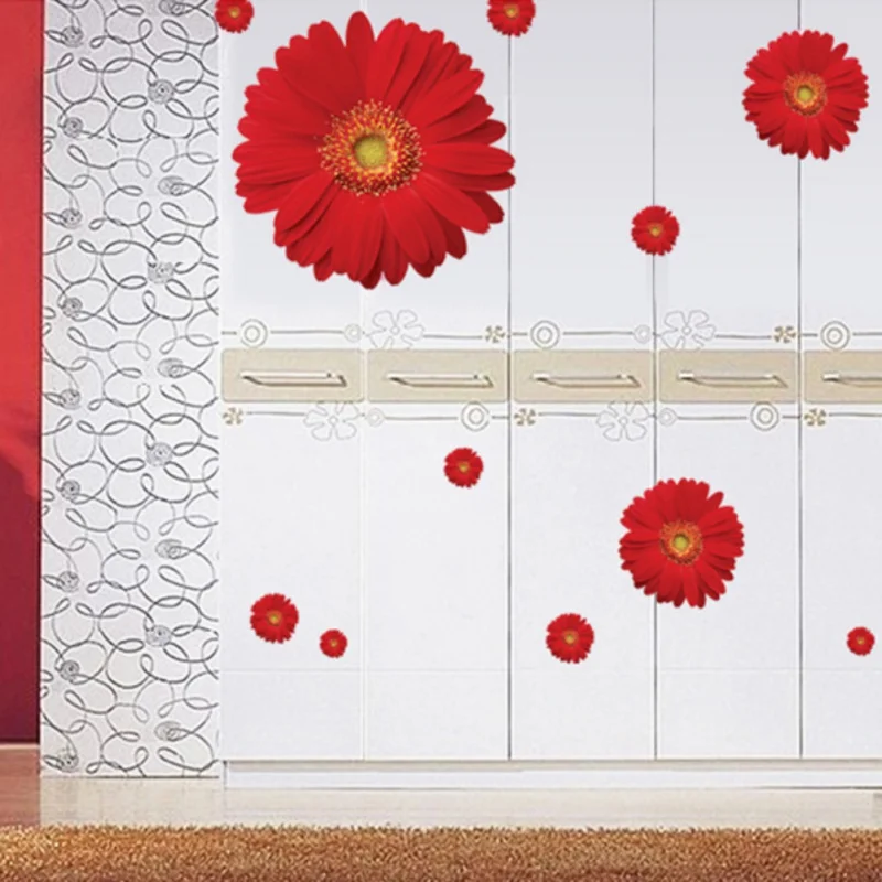 

Chrysanthemum Decoration 3D Wall Sticker Waterproof DIY Muraux Muursticker Home Artificial Flowers Color Family Bedroom