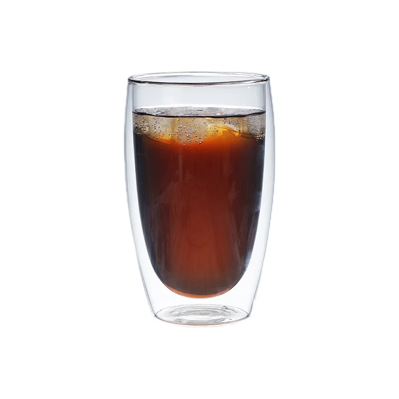 350ML Термостойкая пивная чашка для молочного кафе, 1 шт., 80-650 мл, коктейльное стекло es с двойными стенками, креативная кофейная чашка для сока - Цвет: 350ML