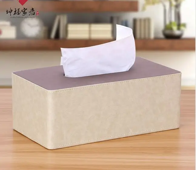 large imitate walnut Высококачественный pu кожаный держатель для бумажных полотенец pu кожаные коробки для салфеток Авто Декор для интерьера чехол для полотенец органайзер для носового платка - Цвет: large imitate walnut