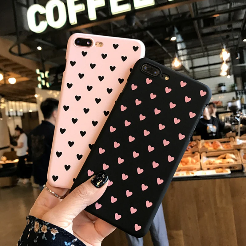 Чехол для телефона для iPhone 6, 6s, 7, 8 Plus, X, 5, 5S, SE, чехол для телефона, модный, милый, мультяшный, с сердцем, ультра тонкий, Жесткий ПК для iPhone XR, XS Max