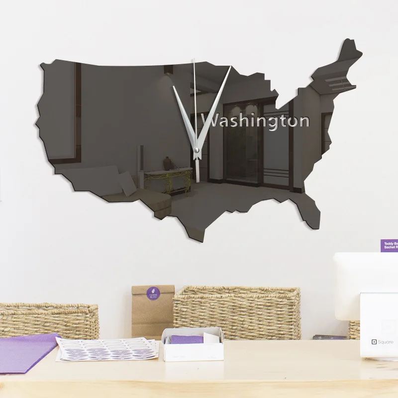 2019 акриловые креативные настенные часы с картой персонализированные украшения