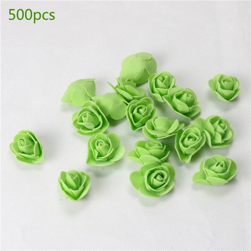500pcs 500 шт Роза Медведь Цветок голова 3,5 см в диаметре бутон шелк Салли искусственные цветы для украшения diy медведь Роза - Цвет: 500pcs