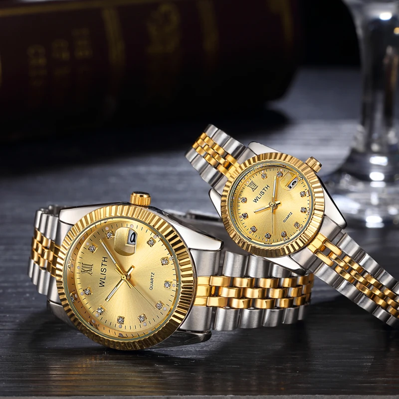 Парные часы, мужские часы, Роскошные Кварцевые часы ведущей марки, женские часы, женские наручные часы под платье, модные повседневные часы ... от AliExpress WW