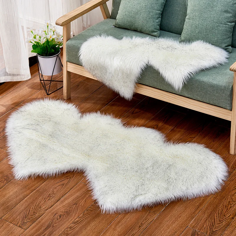 living room carpet rugs double heart artificial wool sheepskin floor area rug shaggy bedroom kids room faux fluffy carpets mats free global shipping