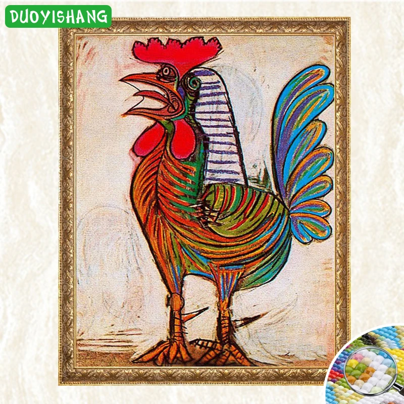 DUOYISHANG Picasso's Works &quotПетух&quot 5D DIY Алмазная картина полностью квадратная вышивка