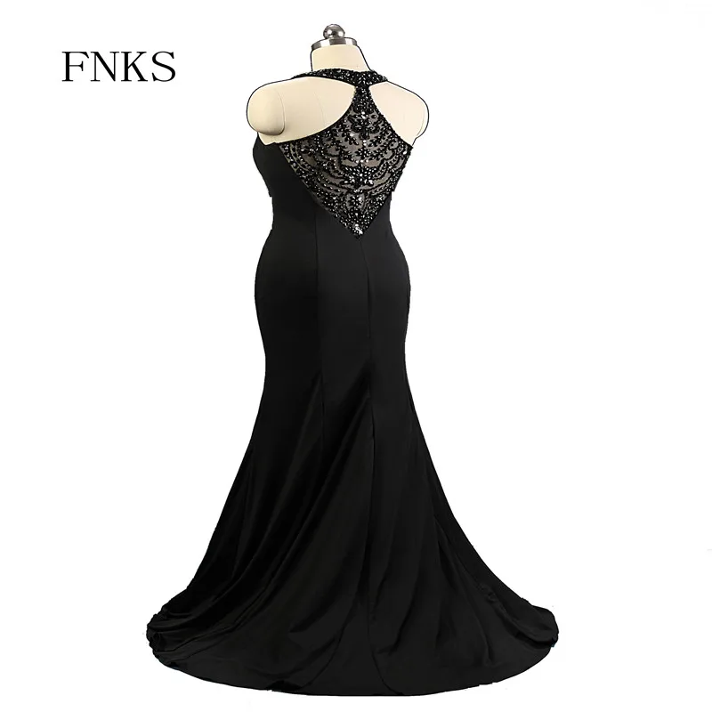 Черный Холтер с плеча для матери невесты платья Бисероплетение блестками платье